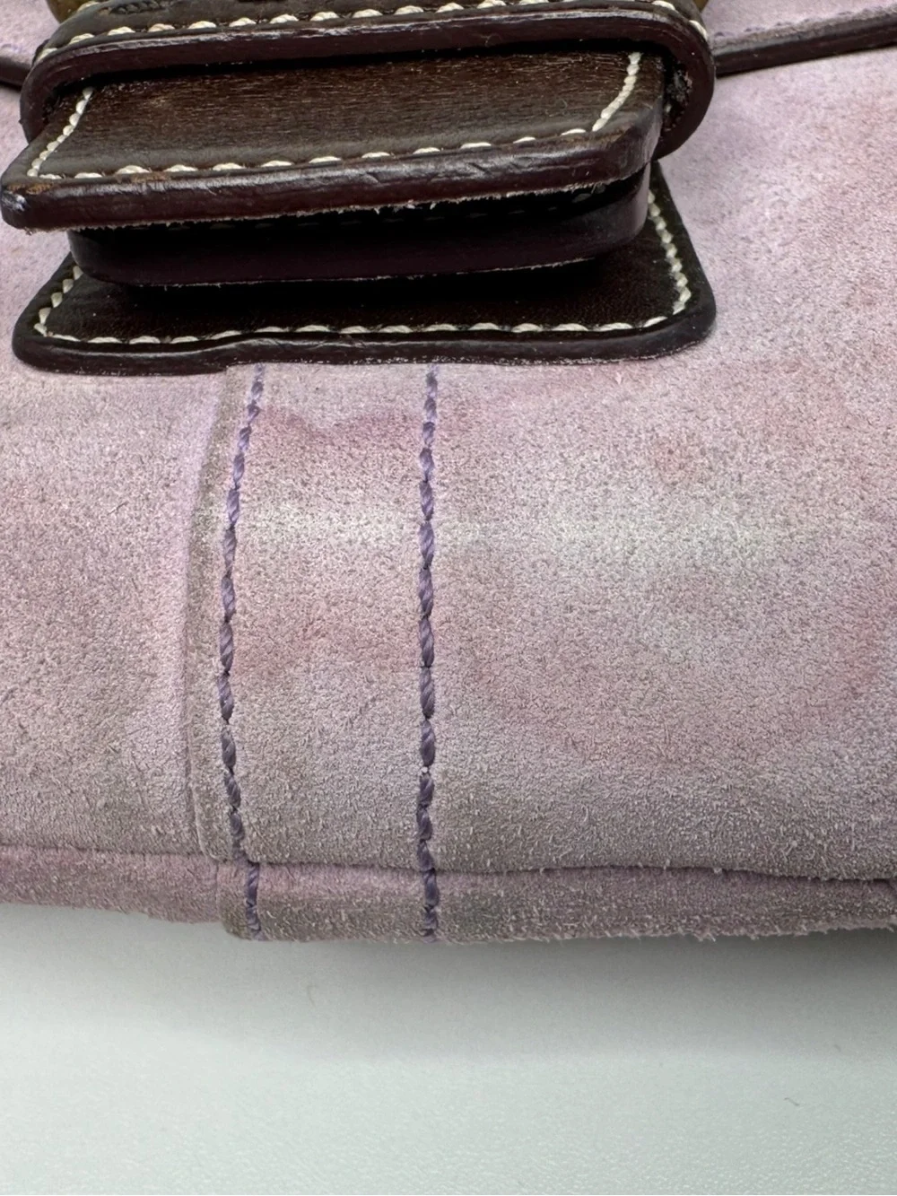 Coach Lavendar Suede Y2K Vintage SoHo Flap Buckle Bag